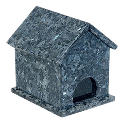 Dog House Blue Pearl Stone Pet Urn